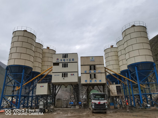 HZS120 container concrete mixing station of HZS15th Bureau of Hydropower