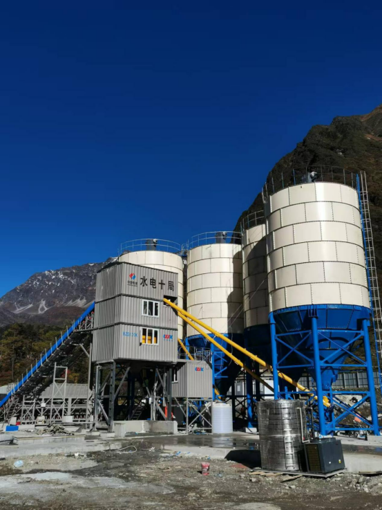 The 10th Bureau of Hydropower Tibet HZS120 Container Concrete Mixing Station