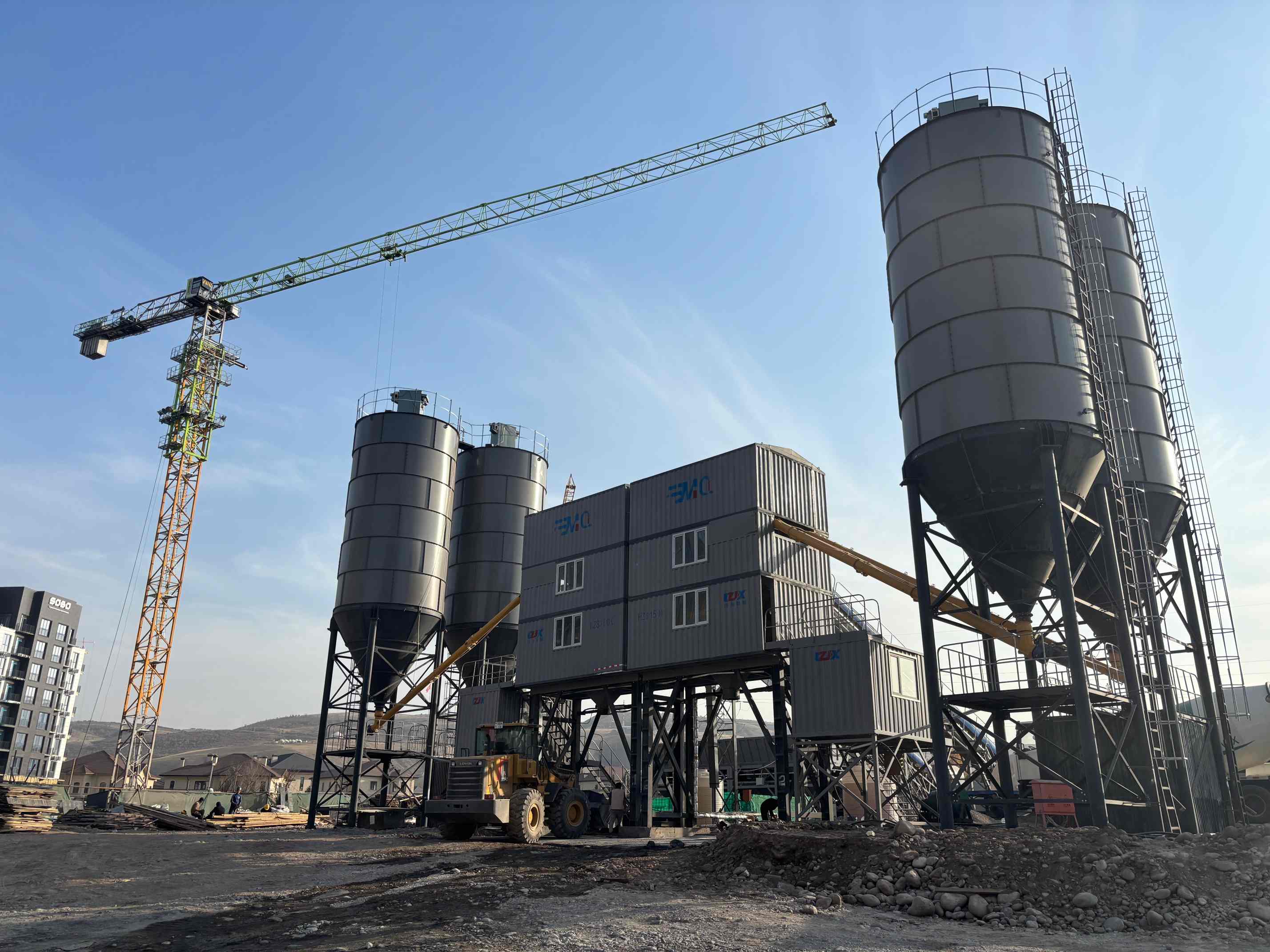 Export – Dual HZS150 Plant in Kyrgyzstan: Proportion (Recipe) Setup and Testing in Progress.